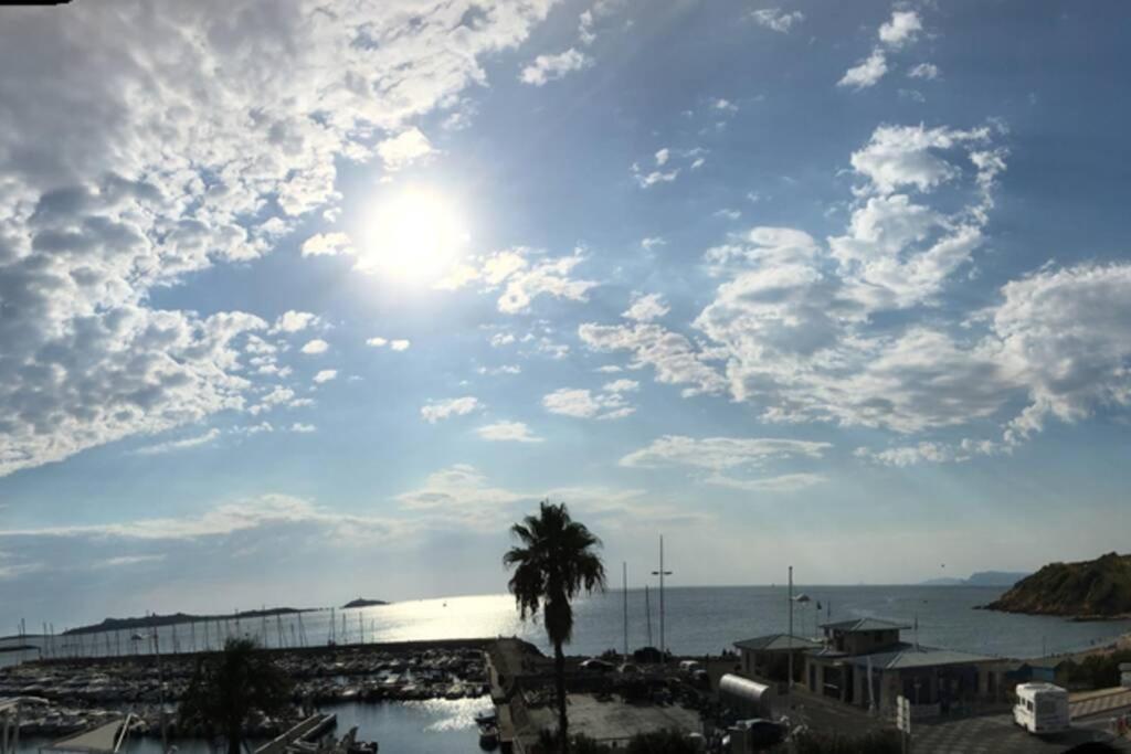 T2 Magnifique Vue Mer Panoramique Six-Fours-les-Plages Exterior foto